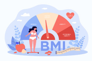 插图的女人使用BMI系统