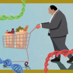 一个有购物车和DNA的人的图形来说明Nutrigersoscience