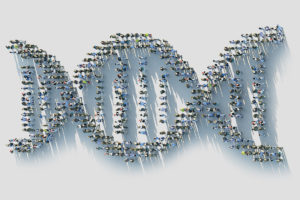 一群人组成的DNA代表健康基因