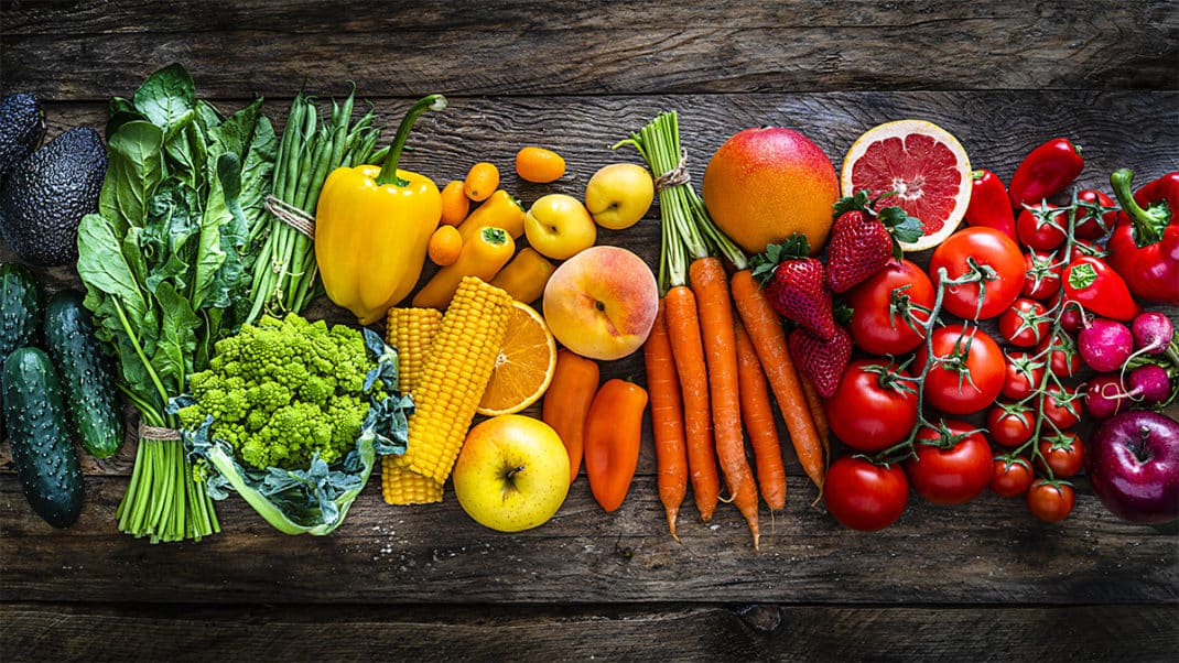 水果和蔬菜，健康的微生物群