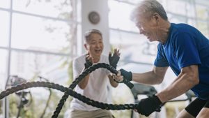 Older man exercising for cognitive benefits of HIIT