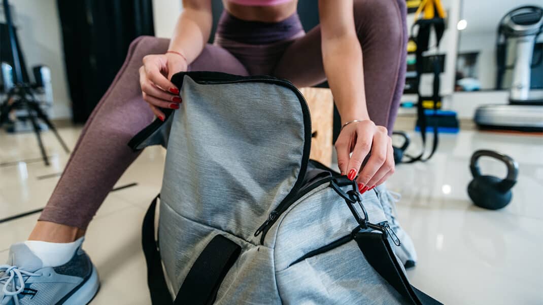 Trainer packing fitness class essentials
