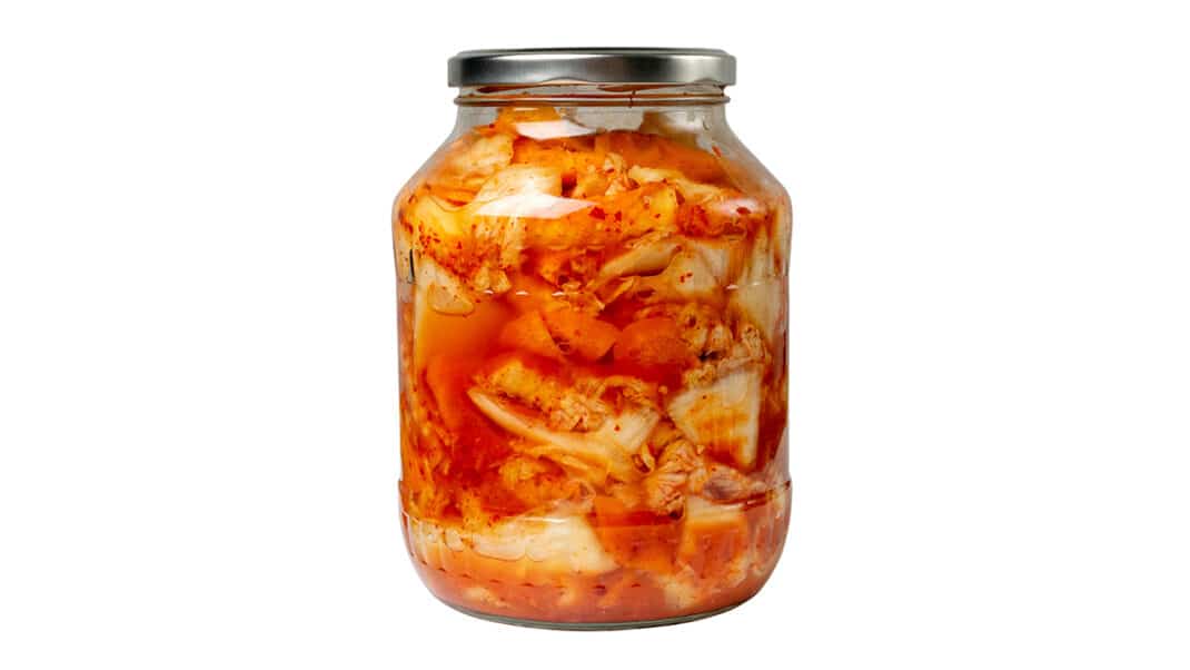 Kimchi in a jar to illustrate kimchi nutrition